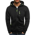 thumbnail image 1 of Men‘s Solid Two Piece Zipper Hooded Pocket Coat Drawstring Pocket Pants Set, 1 of 6