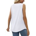 thumbnail image 3 of Camiseta sin mangas plisada para mujer, Color puro, elegante, transpirable, informal, de verano, sin mangas, 3 of 5