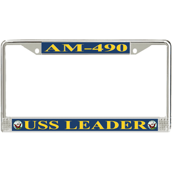 USS Leader AM-490 License Plate Frame