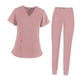 thumbnail image 5 of Unisex Scrub Set Enfermería Cuidado de la salud Terapeuta Enfermera Uniforme Suelto acogedor Rosa Yuyangstore Pantalones superiores, 5 of 7