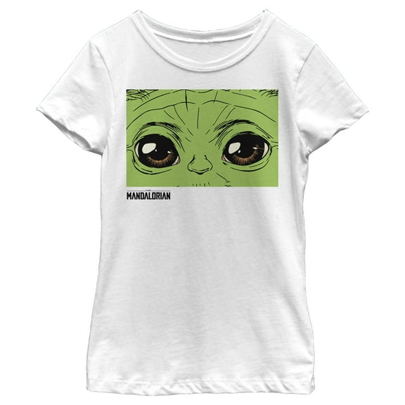 Girl's Star Wars: The Mandalorian The Child Hypnotic Eyes  Graphic Tee White X Small