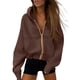 thumbnail image 1 of Sudadera con Capucha PRETTYGARDEN con Cierre Marrón Café Talla S, 1 of 8