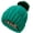 Green, variant on Womens Corchet Knit Beanie Hats with Pompom Slouchy Chunky Satin Lined Skull Caps Elastic Winter Warm Stocking Caps