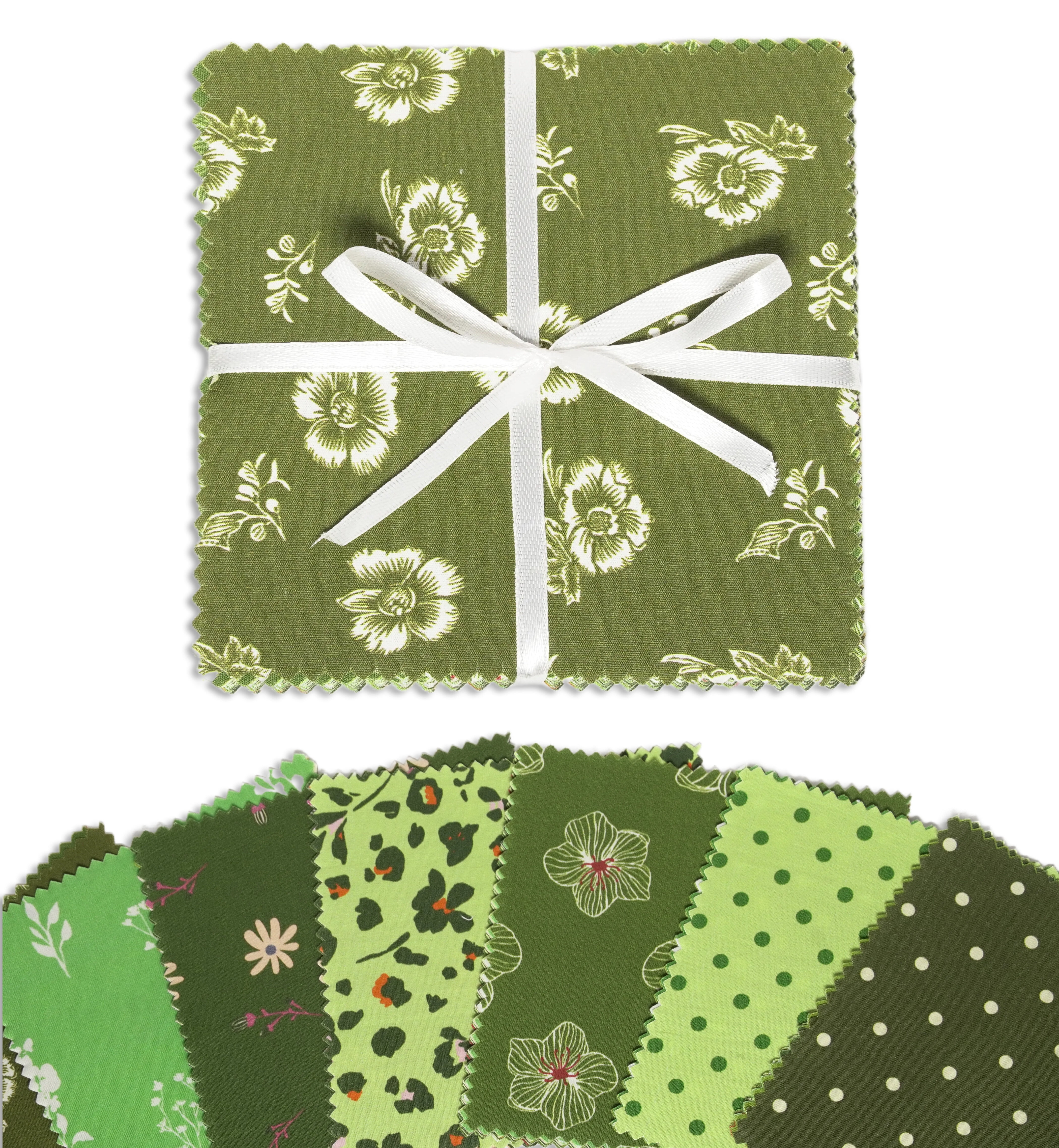 Soimoi Precut 10-inch Florals Prints Cotton Fabric Bundle Quilting Squares Charm Pack DIY Patchwork Sewing Craft-
