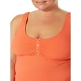 thumbnail image 3 of Time and Tru Women's and Women's Plus Solid Tankini Swim Top, 3 of 5