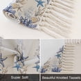 thumbnail image 6 of Starfish Bathroom Rug 2'x3', Blue Ocean Coastal Coral Shell Nautical Boat Low Profile Front Entryway Rug with Tassels, Woven Cotton Washable Kitchen Mat Carpet for Foyer Bedroom Back Door Decor, 6 of 9