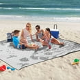 thumbnail image 5 of Extra Large Picnic Beach Blanket Waterproof Sand Proof Portable Outdoor Mat Yarrow and Daisy Wildflowers 80x118, 5 of 9
