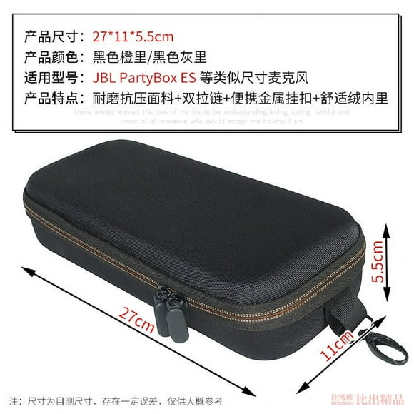 CIMAXIC Party Microphone Zipper Storage Bag Mic Holder Case For Travel Lightweight Microphone Carrying Pouch Mic Storage Bag Pouch Compatible for JBL Partybox Es,10.63"X4.33"X2.17"