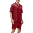 thumbnail image 7 of Dagugfen Mens Pajamas Set Comfy Shorts Button down Short Sleeve Shirts Loose Homewear Casual Outfits, 7 of 7