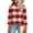 Red white and pink plaid, variant on Womens 3/4 Sleeve Tops Ladies Blouses Crew Neck T Shirts for Women Loose Fit Tunic Tops