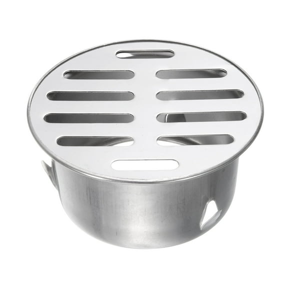 Floor Drain Cover 3.3" x 2.6" (75 Flat Mouth), 1 Pcs 304 Stainless Steel Round Anti Blocking Snap-in Drain Strainers for Outdoor Bathroom Kitchen Washroom Landscaped, Silver
