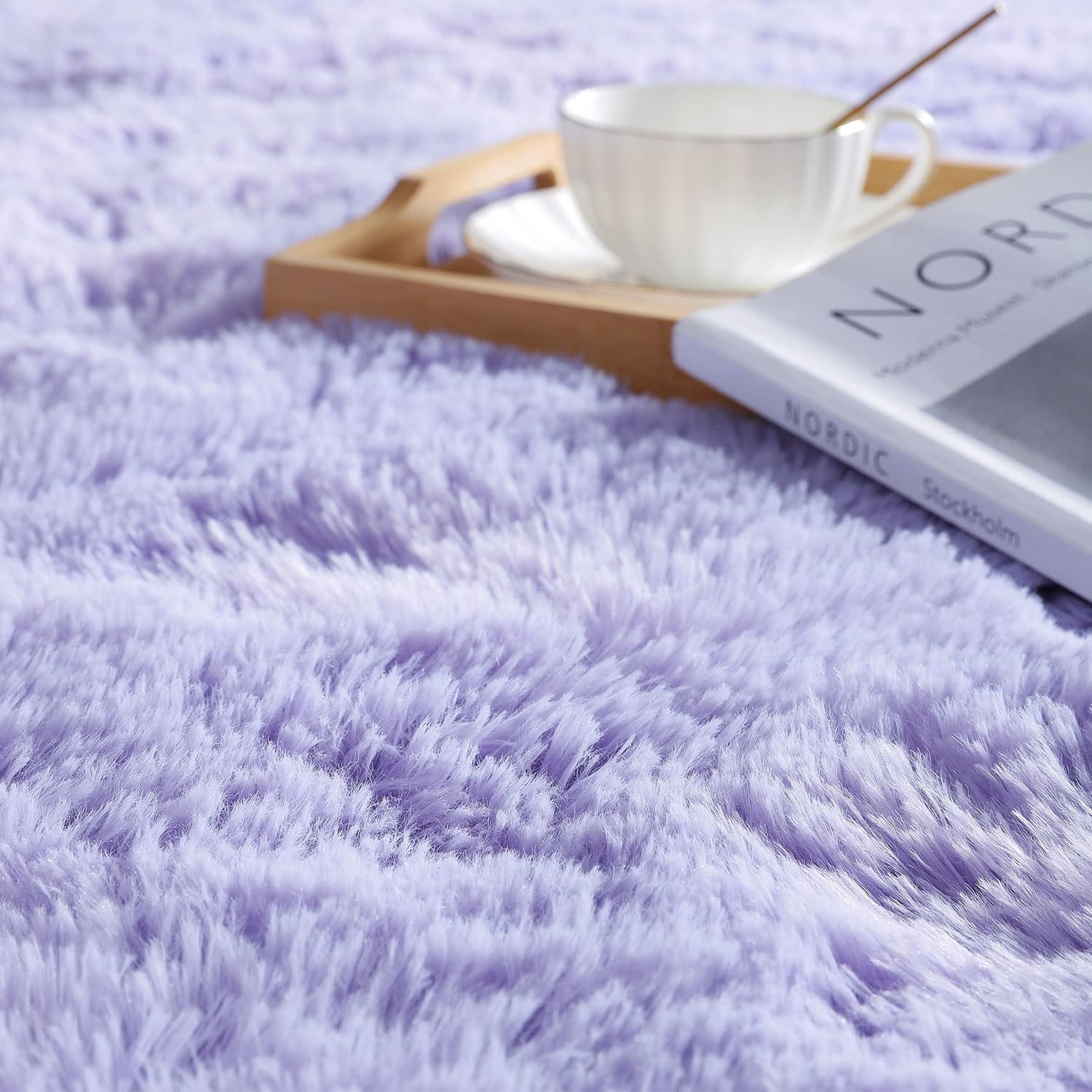 Lochas Soft Rugs Indoor Modern Area Rug Fluffy Carpets for Living Room Bedroom Home Decor Nursery,6'x9',Lavender Purple