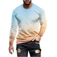 thumbnail image 3 of VBTAPA Long Sleeve T-shirts for Men Big and Tall Casual Athletic Tees Gradient Color Print Round Neck Tee Tops Lightweight Fall T-Shirt Light Blue XXXXXL, 3 of 6