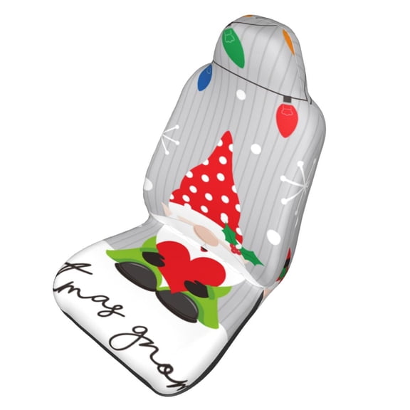 Picia Merry Christmas Gnome1 Print Waterproof Sweating Car Seat Cover for Post Gym Workout, Running, Beach and Hiking, Universal Fit Anti-Slip Bucket Seat Protector