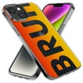thumbnail image 3 of MUNDAZE Case for Apple iPhone 15 Pro Max Slim Hard Shell Soft TPU Hybrid Shockproof Heavy Duty Protective Phone Cover - Orange Red Clear Funny Text Quote Bruh, 3 of 5