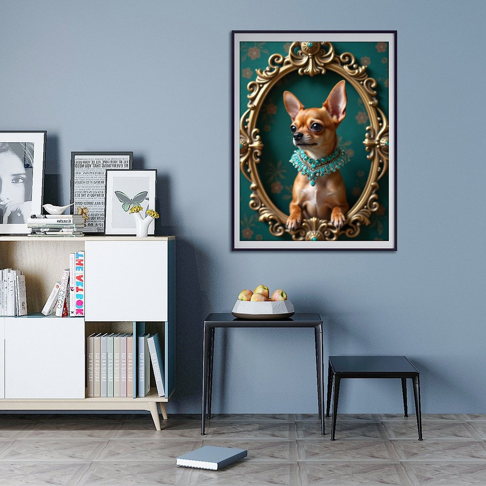Diamond Art Kit for Adults, Chihuahua Regal Portrait Vintage Decor Diamond Painting for Adults Beginners, DIY Diamond Art Painting Kits, 5D Diamond Painting Crafts for Home Decor 12x16 Frameless