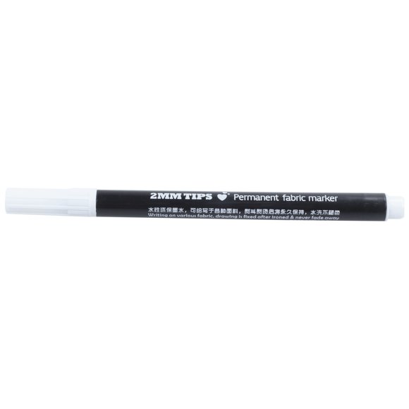 2 x Fabric Marker Pens Permanent Colors For DIY Textile Clothes T-Shirt Shoes white