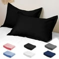 thumbnail image 1 of Bowayaoa Solid Color Pillowcase Set of 2, Soft Breathable Pillow Covers for Bedroom, Standard Size 31x21 Inches, Hypoallergenic Bedding, Easy Care Polyester Pillow Cases for Adults, Dorm, Hotel, 1 of 9