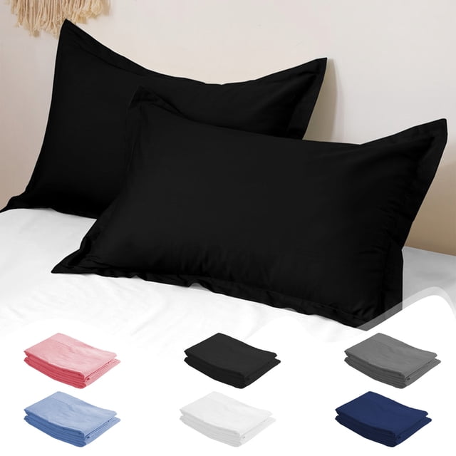 Bowayaoa Solid Color Pillowcase Set of 2, Soft Breathable Pillow Covers for Bedroom, Standard Size 31x21 Inches, Hypoallergenic Bedding, Easy Care Polyester Pillow Cases for Adults, Dorm, Hotel