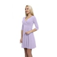 thumbnail image 2 of Women's Cross Wrap A Line Long Sleeve Dress, S, Lilac, by Ambesonne, 2 of 3