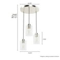 thumbnail image 6 of Hunter - Hartland 3-light Brushed Nickel, Small Cluster Light, Dimmable, Transitional Style, Round Shaped, for Bedrooms, Dining, Living Rooms - 13062, 6 of 7