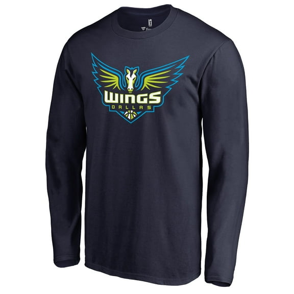 Men's Navy Dallas Wings Primary Logo Long Sleeve T-Shirt