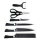thumbnail image 4 of Juego de 6 cuchillos de cocina Nikou acero inoxidable con mango de silicona color negro, 4 of 15