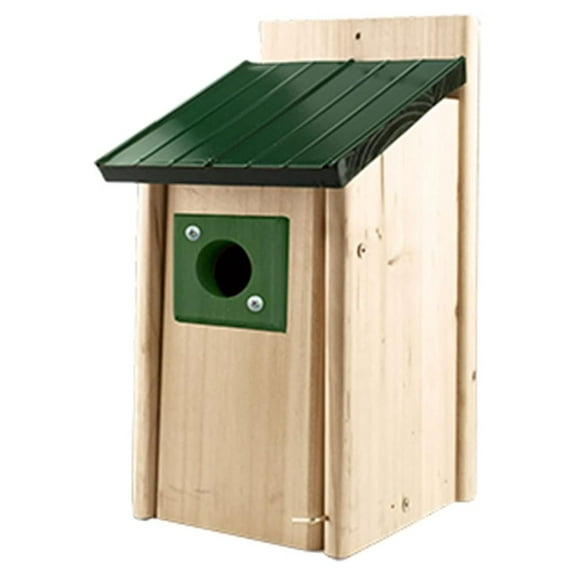 Outdoor Bluebird Weather Resistant Natural Cedar Nesting House Box with Predator Guard, Easy Open , and Metal Roof