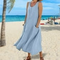 thumbnail image 1 of Summer Beach Vestidos European Pockets Vest Dress Female Clothing (Orange S), 1 of 9