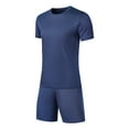 thumbnail image 4 of Miqool Mens and Big Mens Short Sets 2 Piece Outfits Casual Crewneck T Shirt and Shorts Set Summer Tracksuits with Pockets, 4 of 6