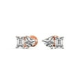 thumbnail image 4 of Emerald & Heart Shape Lab Grown Diamond Divine Double Flame Stud Earrings For Women | 3 Carat IGI Certified 14K Rose Gold | FG-VS1-VS2 Quality Friendly Diamonds Earrings, 4 of 7