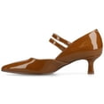 thumbnail image 3 of Journee Womens Carnation Kitten Heel Mary Jane Pointed Toe Buckle Detail Comfort Pumps, Widths Available, 3 of 10