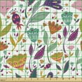thumbnail image 2 of Ambesonne Floral Fabric by the Yard Upholstery, Ornamental Blossoms Art, 2 Yards, Multicolor, 2 of 5