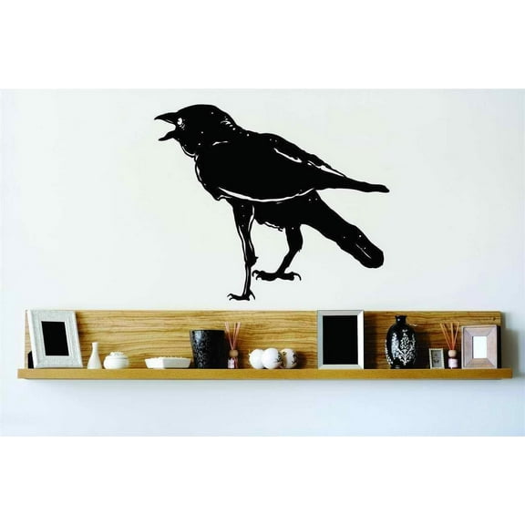 Design With Vinyl Artwork Black Birds Black Raven Crow Bird Wall Decal for Children - Farm Animals Pesty Themed Décor - Size: 38 In x 38 In