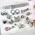 thumbnail image 7 of 18 Pieces Pack Baby Girl's Hair Clips Cute Hair Bows Baby Elastic Hair Ties Hair Accessories Ponytail Holder Hairpins Set for Baby Girls Teens Toddlers, Assorted Styles (Beige), 7 of 7