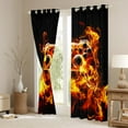thumbnail image 3 of Manfei Teens Video Gaming Black Out Curtains,Console Game Lover Curtains Pack of 2 (42x63 Each),Orange Black Bedroom Curtains For Kids,Microfiber Bedroom Decor, 3 of 6