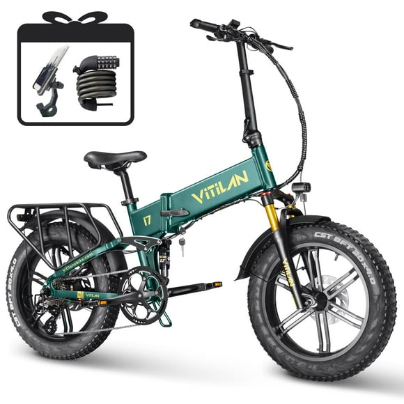 VITILAN i7 Pro 3.0 Electric Bike Adults Folding 750W Eiwol Motor Fat Tire Ebike Removable 20AH SAM-Sung Cell Battery Full Suspension Electric Bicycle