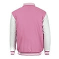 thumbnail image 2 of Men's Classic Snap Button Vintage Baseball Letterman Varsity Jacket (Pink White, M), 2 of 2