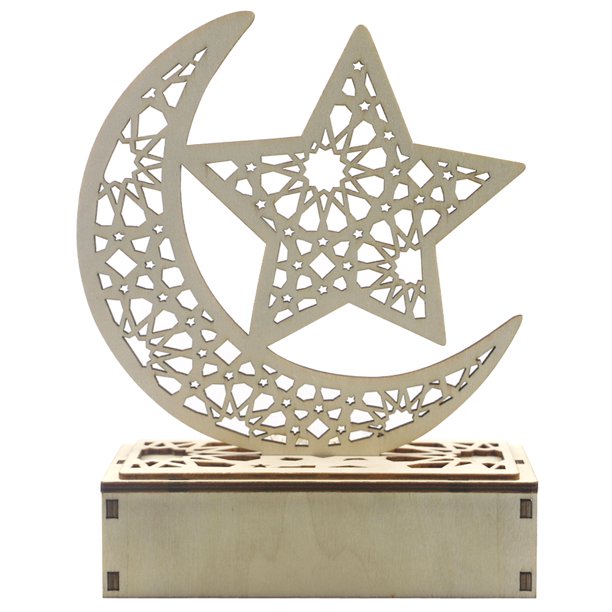 Ramadan Decor Lightings Moon Star Creative Chic Nightlights para Eid Al Fitr (B) Ehuebsd Libre de BPA