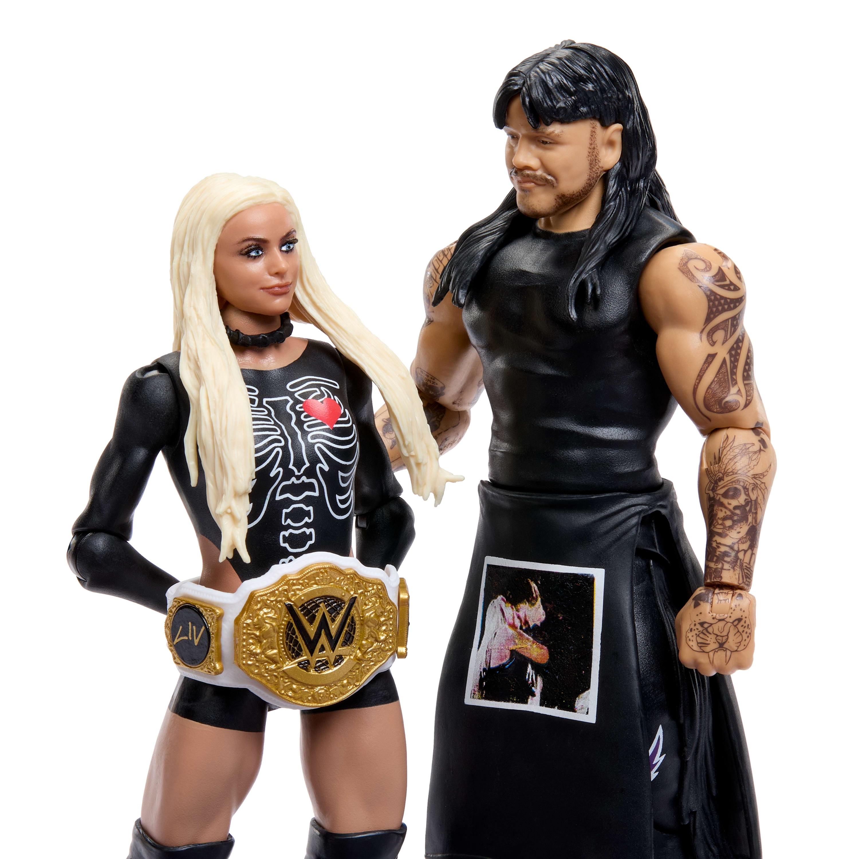 WWE Main Event Showdown “Dirty” Dominik Mysterio & Liv Morgan Action Figures Set, Series #25, 6-inch