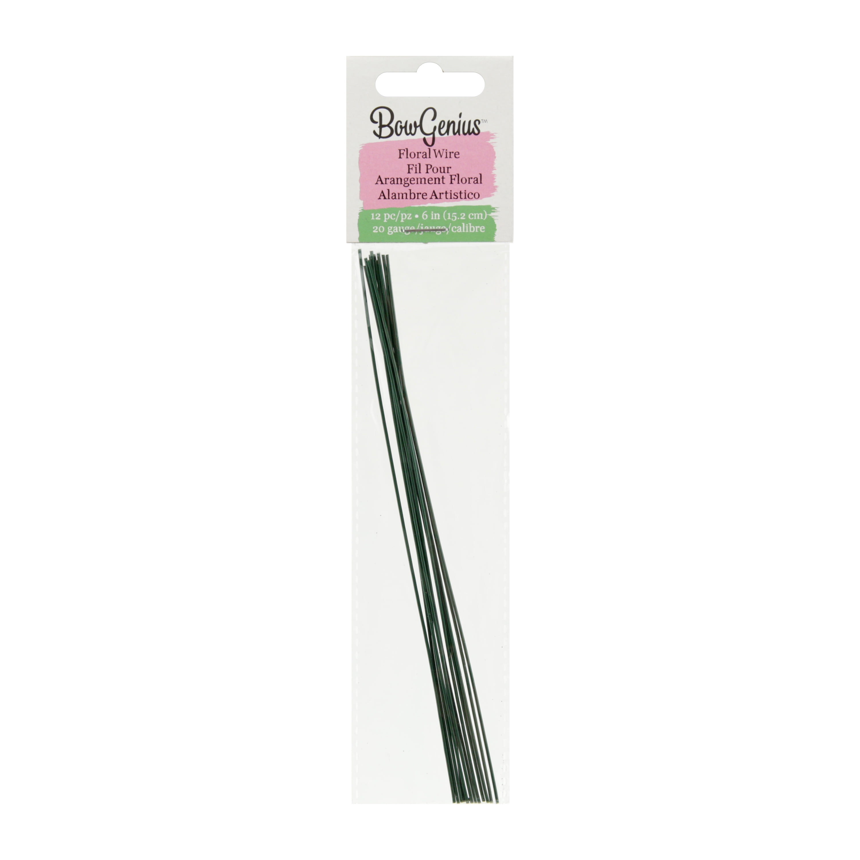 (4 pack) Offray 9", Dark Green Floral Wire Is Perfect For Tying And Finishing Bows, 12 Count