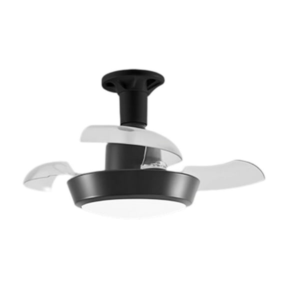 Small Retractable Ceiling Fan Light Speed Adjustable Hanging Fan with LED Light for Home, Workshop, Garage, Bedroom