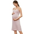 thumbnail image 2 of Pretty Comy Women's Maternity Dress Nursing Nightgown Breastfeeding Full Slips Sleepwear, 2 of 7