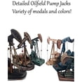 thumbnail image 7 of Urbalabs Oil Derricks Vintage Office Desk Statues Nodding Donkey Pumpjack Oilfield Memorabilia Derrick Small Oil Rig Recycler Sculpture Green, Cream, Teal Pumpjack Oil Rig Presents (Wine Bottle), 7 of 7