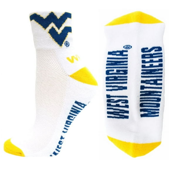 West Virginia Mountaineers White Quarter Sock