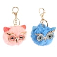 thumbnail image 1 of 2pcs Owl Ball Key Chain Key Ring Pendant Car Bag Ornament Creative Keychain, 1 of 3