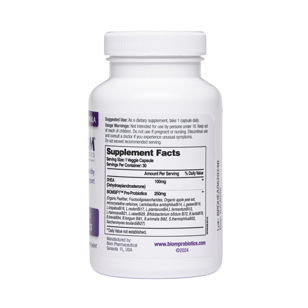 Biom Probiotics High Potency DHEA – Gut Microbiome Optimized – Lean Muscle Support