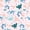 A Pink White, variant on jejeloiu Cartoon Ocean Animals Bed Sheets For Girls,Dolphin Shark Print Full Size Sheets,Blue White,4pcs,1 Flat Sheet, 1 Fitted Sheet and 2 Pillowcases