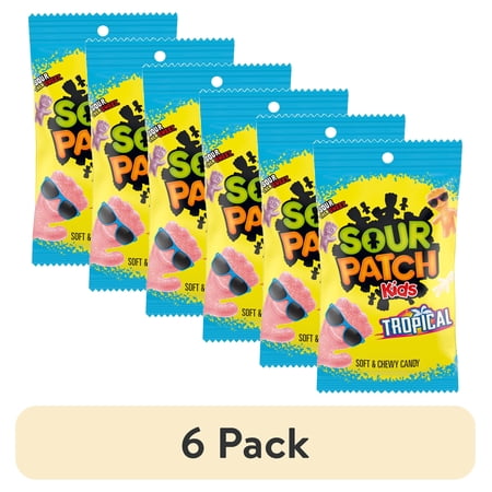 (6 pack) SOUR PATCH KIDS Tropical Soft & Chewy Gummy Candy, 8 oz