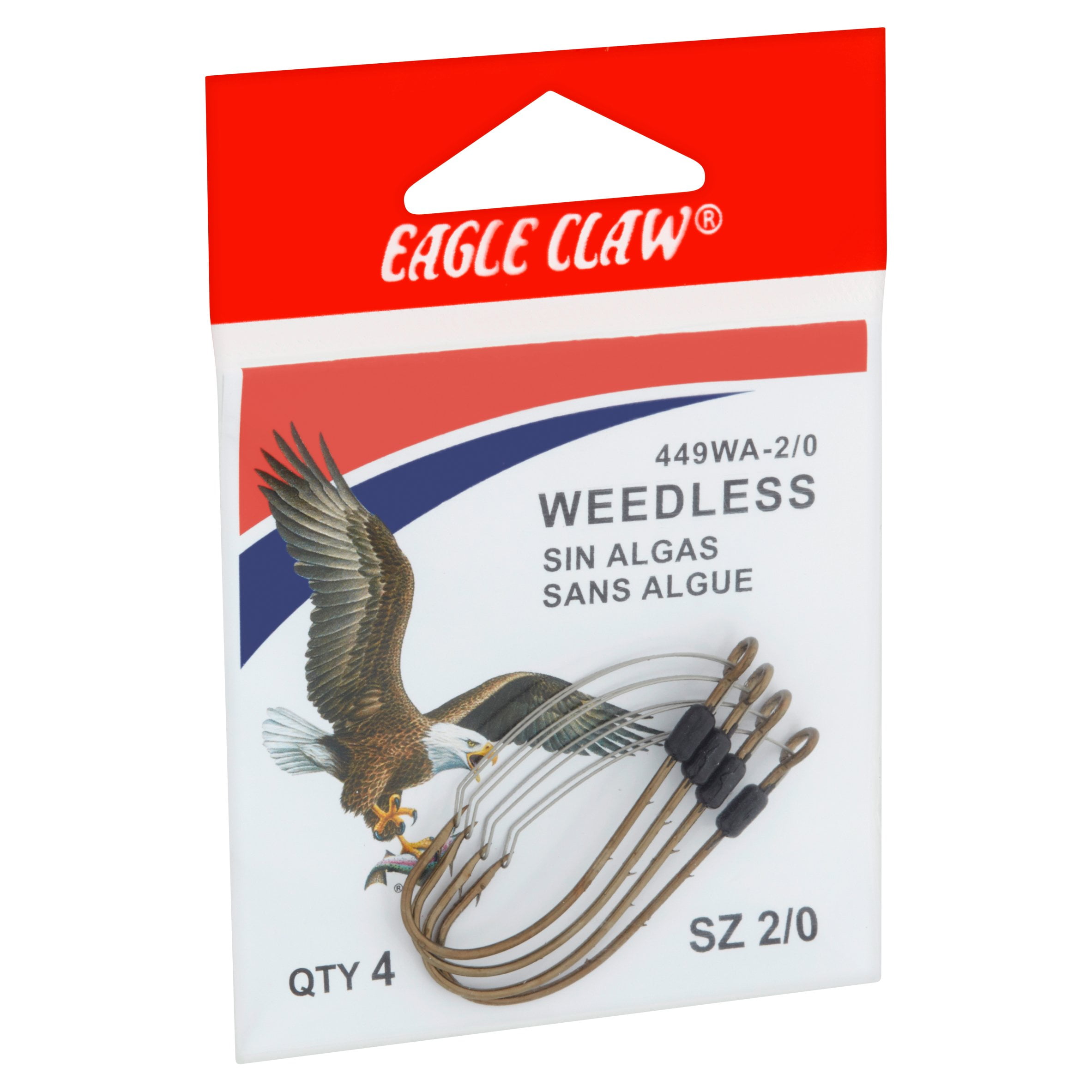 Eagle Claw 449WAH-3/0 Weedless Baitholder Fishing Hook Size 3/0 Forged 